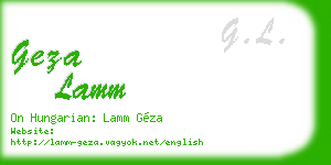 geza lamm business card